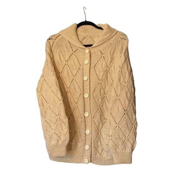 Hand knit Cozy Cream Knit Sweater - Picture 2 of 7